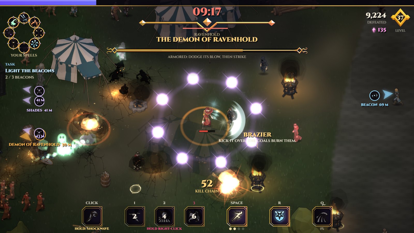 Gideon holding off a crowd on the road to Ravenhold